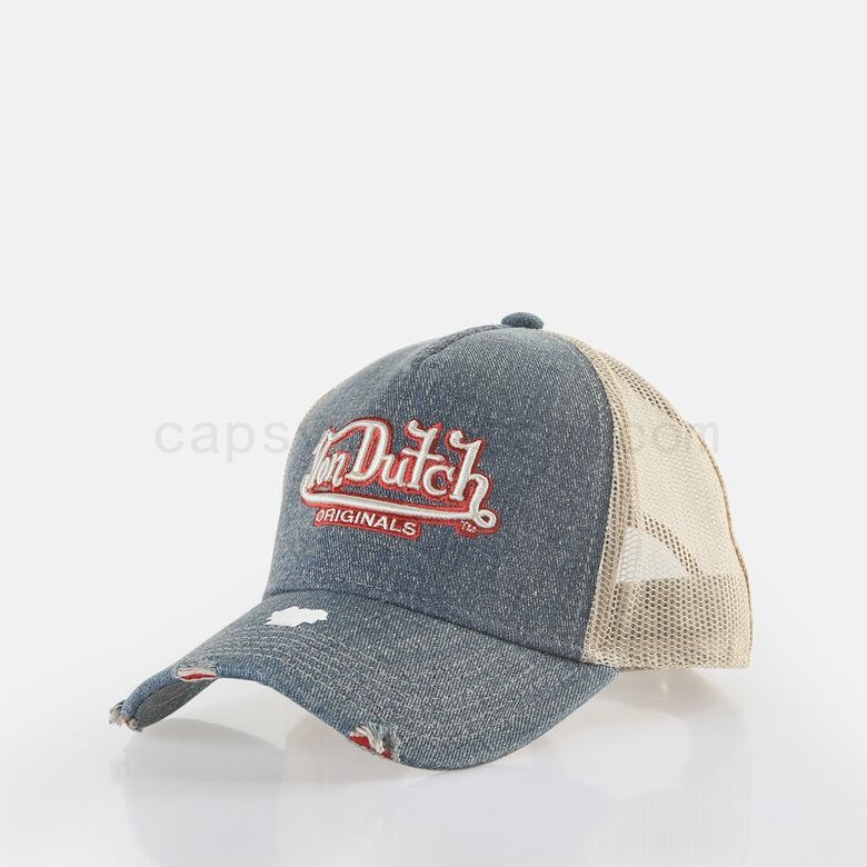 (image for) Outlet Shop Von Dutch Originals -Trucker Fargo Cap, denim/sand F0817888-01145